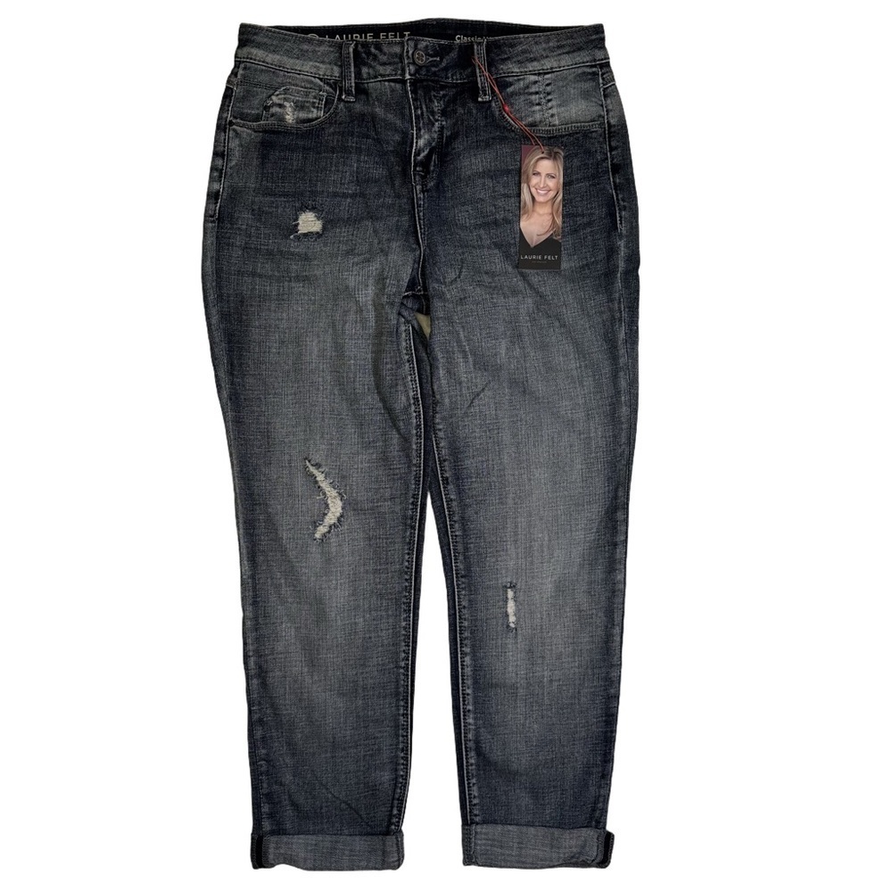 Laurie Felt Classic Weekender  Cuffed Hem Distressed Denim Jeans Size 2 NWT - Picture 5 of 16